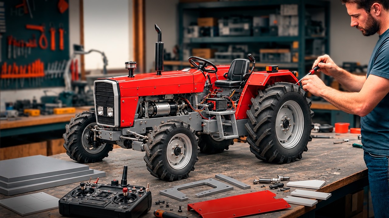 Man BUILDS a FULLY FUNCTIONAL 4x4 RC TRACTOR Using Only PVC! by M2 MODEL MAKER