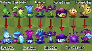 PvZ 2 Discovery - All Plants Normal Shadow Vs Dark Shadow