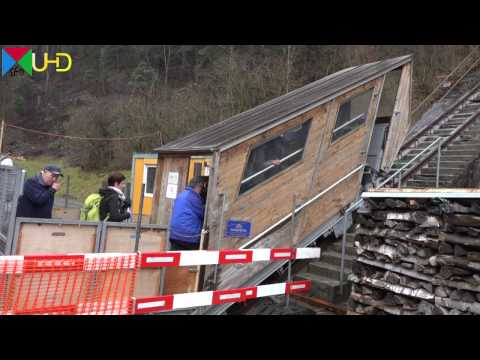Mitfahrt auf der Kraftwerk-Standseilbahn von Amsteg nach Bristen - Bergfahrt [4K UHD]
