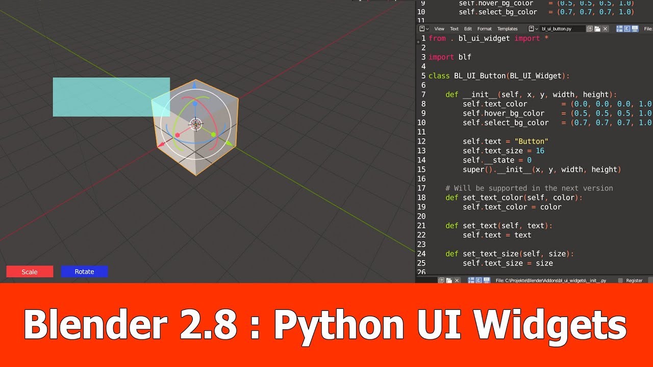 Blender 2.8 Python Addon for UI Widgets
