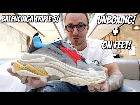 BALENCIAGA TRIPLE S SNEAKER UNBOXING + ON FEET!