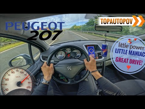 Peugeot 207 1.4 HDi (50kW) |113| 5K TEST DRIVE POV – Field road, Acceleration, Hand brake, Top speed