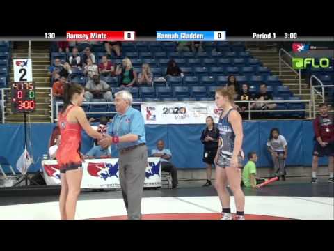 Junior WM 130 - Ramsey Minto (Texas) vs. Hannah Gladden (Alabama)