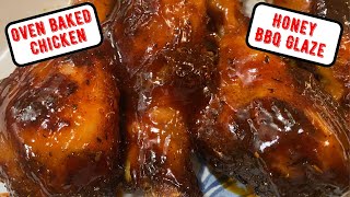 Oven Baked Chicken Drumsticks with Honey Barbecue Glaze Recipe