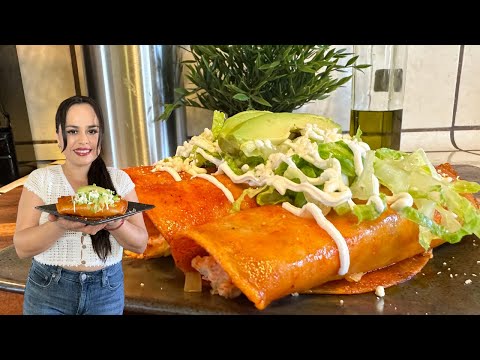 COMO HACER LAS MEJORES ENCHILADAS ROJAS DE POLLO