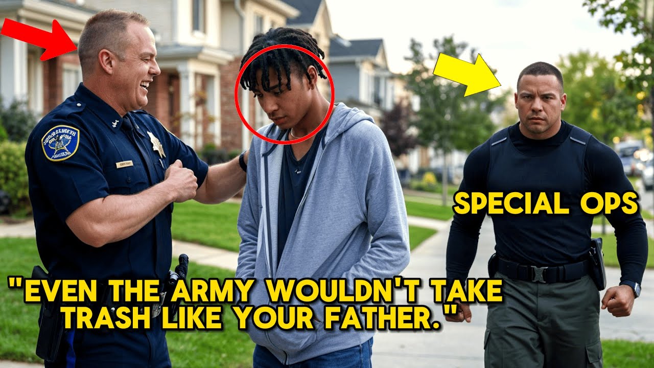 Cop Laughs at Black Boy for Saying His Dad's in Special Forces—Until He Walks Onto The Scene