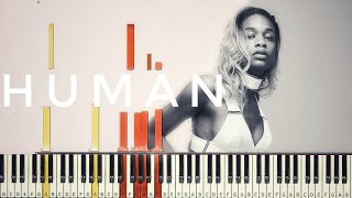 Abra - Human [#reggiewatkins piano synthesia tutorial]