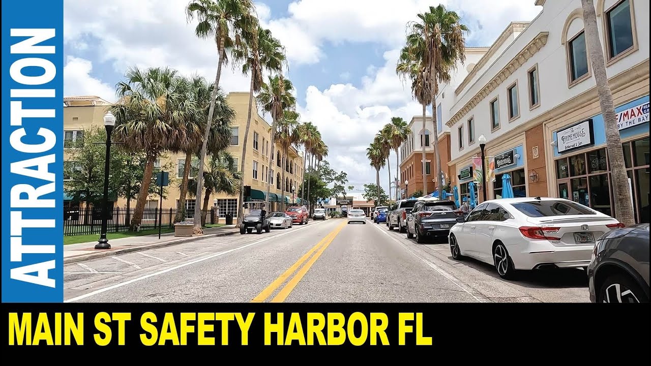The main street of Safety Harbor Florida town bars restaurants shops historic sites | Jarek in USA