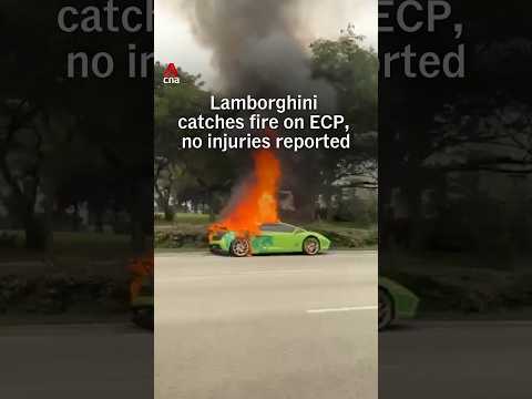 Lamborghini catches fire on ECP, no injuries reported