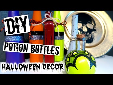 DIY Halloween Decor | DIY POTION BOTTLES!!