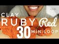 ASMR RED CLAY | Crunchy | NO TALKING | 30 Minute Loop for Sleep