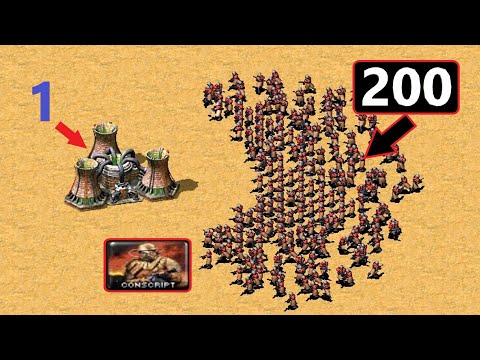 1 Nuclear Reactor vs 200 Conscripts - Red Alert 2