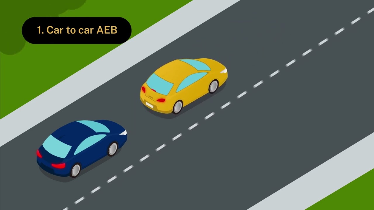 Autonomous Emergency Braking (AEB) - Vehicle safety feature animations