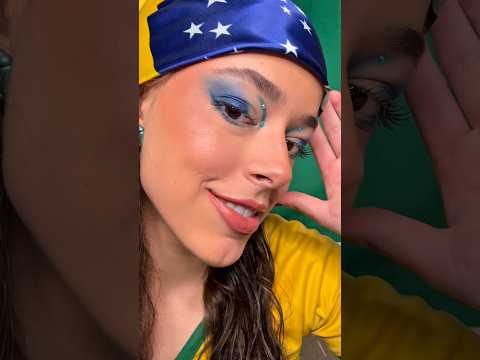 Aqui é o Brasil 🇧🇷 #Brasil #makeup #copadomundo #hexa #juliaandrade
