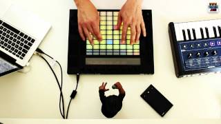 Ableton Live 9 2 - Finger druming with 64 Pads and the Mad Zach Drumrack Soul Shifter