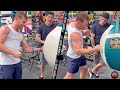 CANELO ALVAREZ SHOWS BRANDON MORENO HOW TO THROW HOOK TO THE BODY! AS THE TWO MEXICAN CHAMPS MEET!