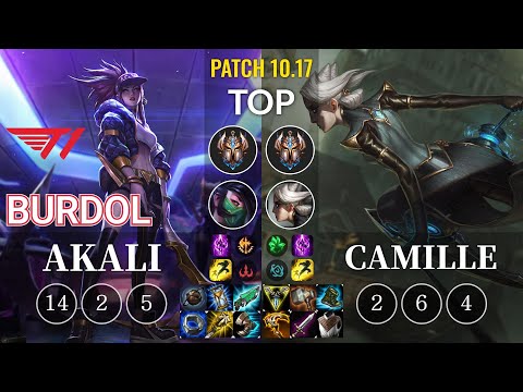 T1 Burdol Akali vs Camille Top - KR Patch 10.17