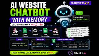 Build an AI Website Chatbot with Memory in n8n | Google Sheets + AI Agent