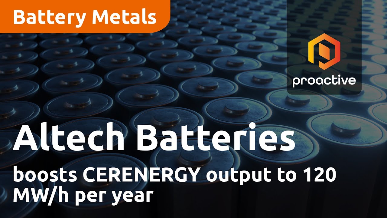 Altech Batteries boosts CERENERGY output to 120 MW/h per year