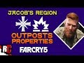 All CULT OUTPOSTS PROPERTIES In Jacob S Region Far Cry 5 Map Locations Outposts Wolf Beacons