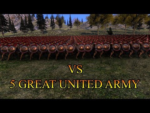 10000 SPARTAN vs  5 GREAT UNITED ARMY (50000 WARRIOR) -  Ultimate Epic Battle Simulator uebs