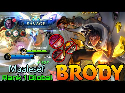 Perfect SAVAGE! Brody WipeOut The Enemies - Top 1 Global Brody by Maalesef - Mobile Legends