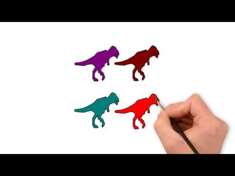 Learn Colors for Kids with Dinosaur T Rex Coloring Pages