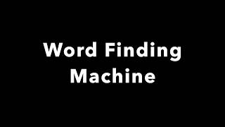 Word Finding Machine, Scrabble Word Finder