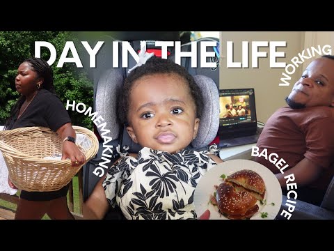 A REALISTIC DAY IN THE LIFE | homemade bagel recipe + thrifting haul + raised garden bed update