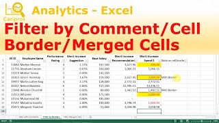 How to Filter by Comments, by Cell Border or Merged Cells