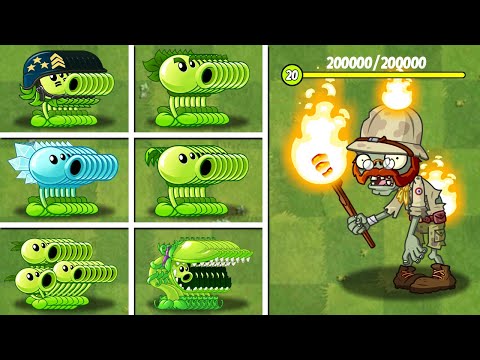 PVZ 2 Challenge - 100 Plants Vs Torchlight Zombie 200000Hp - Who Will Win?
