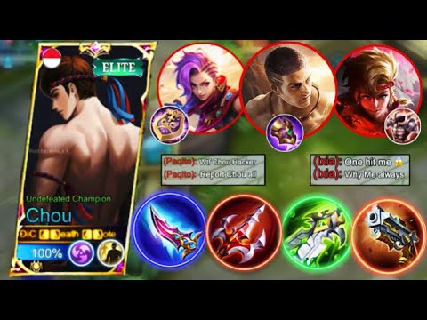 GOODBYE META ENEMY’S!! CHOU BEST ONE HIT BUILD 2023🔥 #Solorank