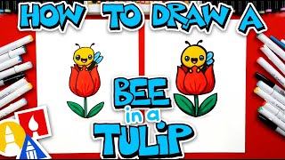 How To Draw A Bee In A Tulip