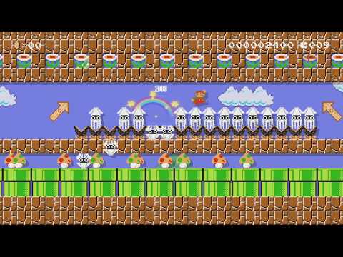 イカ渡りスピードラン(3回)♪ 10s speed run by メロディアイ3 - SUPER MARIO MAKER - NO COMMENTARY 1bi