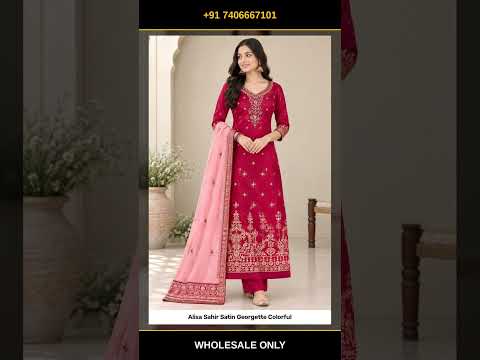 Alisa Sahir Satin Georgette Colorful – product video thumbnail