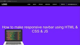 How To Create a Responsive Navbar Using HTML & CSS & JavaScript | Step by step Tutorial