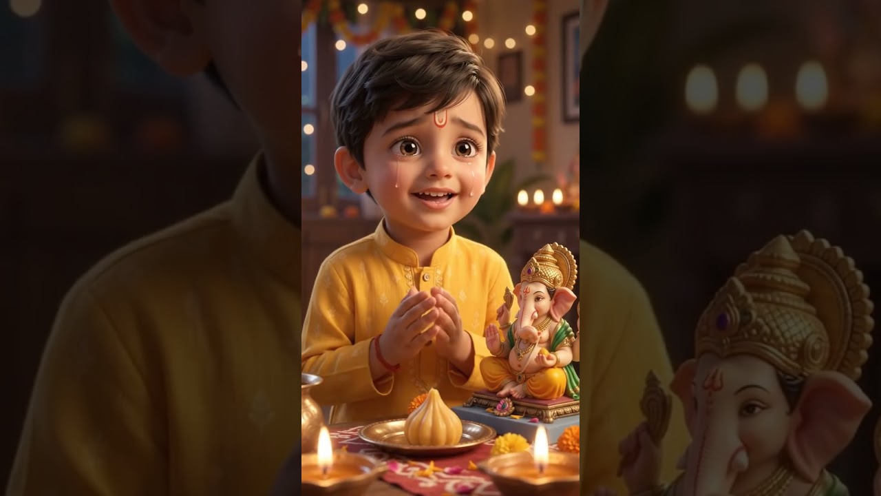 🐘❤️ एक मोदक, ढेर सारा प्यार! 🙏✨#ganpatibappamorya #cutebaby #shorts #youtubeshorts #shortsfeed