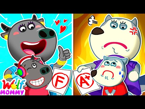 Fun or Strict Mommy?! | Mommy, Please Don’t Be Angry at Me! ❤️ | Mommy Wolf Cartoon for Kids