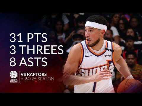 Devin Booker 31 pts 3 threes 8 asts vs Raptors 24/25 season
