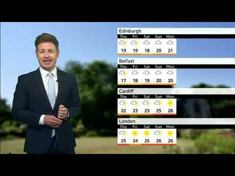 BBC Weather forecast with Thomas Schafernaker : Good news it's going to freshen up for a few days