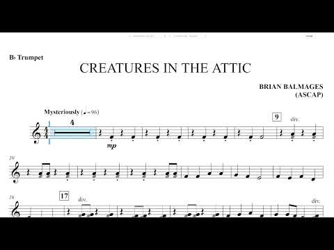 Creatures in the Attic (Brian Balmages) Bb Trumpet Play Along
