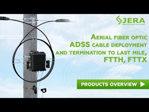 Building outdoor fiber to home network, aerial fiber optic cable deployment to last mile drop cable