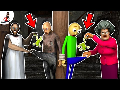 Granny, Grandpa vs Baldi, Scary Teacher ► funny horror animation granny parody Tui Tui