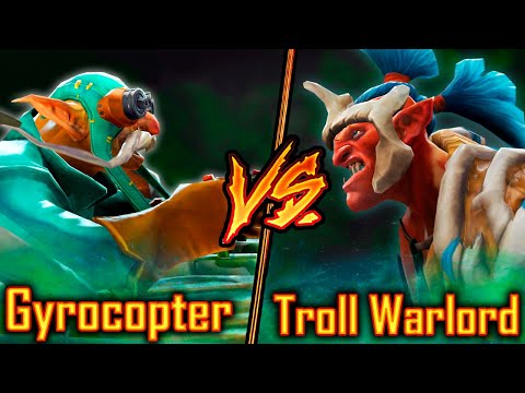 Dota 2 Gyrocopter VS Troll Warlord | 7.29d DOTA 2 Battle
