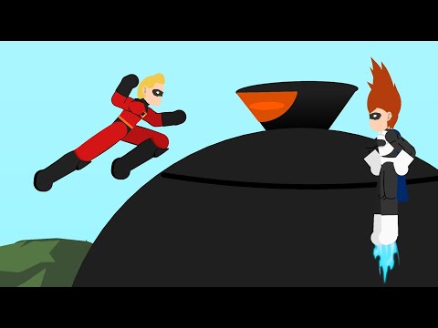 Omnidroid V.X 9 vs Super (The incredibles) "Mr Incredible" | Stick Nodes