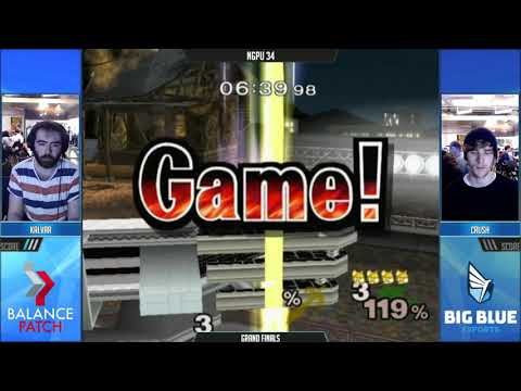 NGPU 34 SSBM - Kalvar [L] (Marth) vs. Crush (Fox) - Melee GF