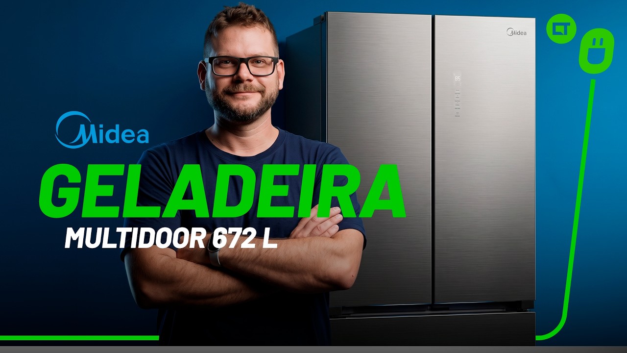 Miniatura da avaliação em vídeo de Geladeira Midea RT572EVD46 Inox 425L