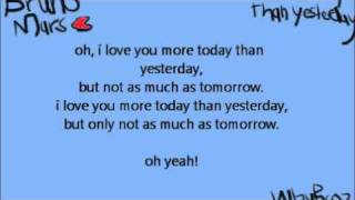 Bruno Mars - More Today Than Yesterday [lyrics]2011