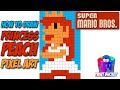 How To Draw Princess Peach Super Mario Bros Pixel Art Drawing Tutorial