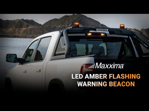 Maxxima Low Profile 2.6" Tall x 3" Diameter LED Amber Flashing Warning Beacon 12-80 VDC